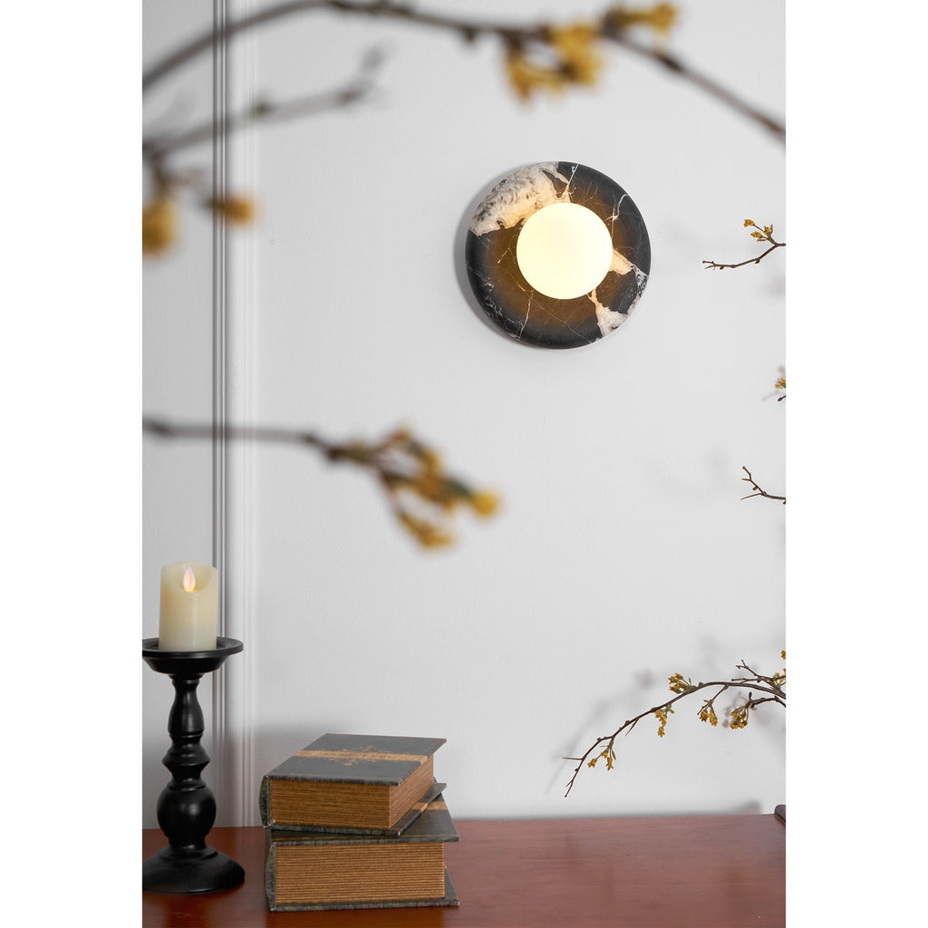 Uvinos Applique Murale Moderne Minimaliste en Marbre Noir - Neutralighting