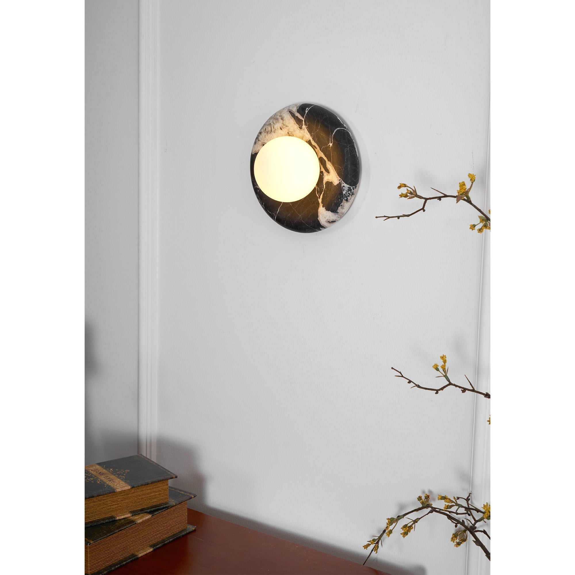Uvinos Applique Murale Moderne Minimaliste en Marbre Noir - Neutralighting