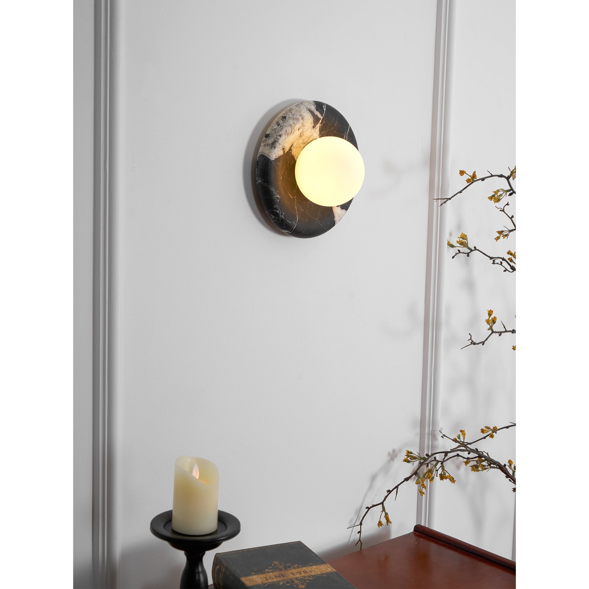 Uvinos Applique Murale Moderne Minimaliste en Marbre Noir - Neutralighting