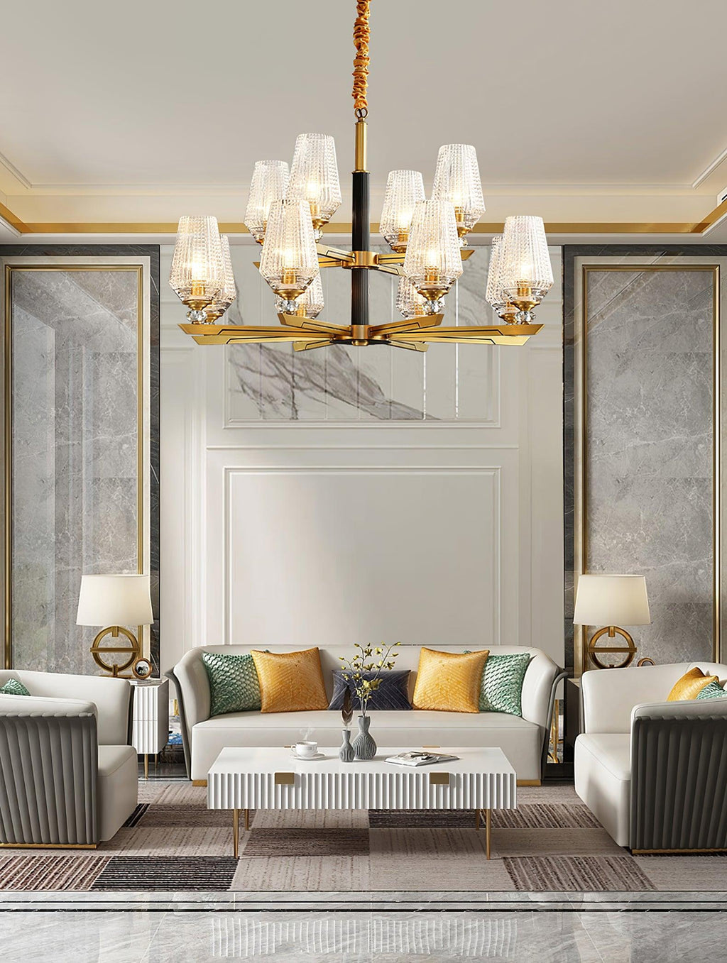 Astra Lustre Hexa en Laiton de Luxe - Neutralighting