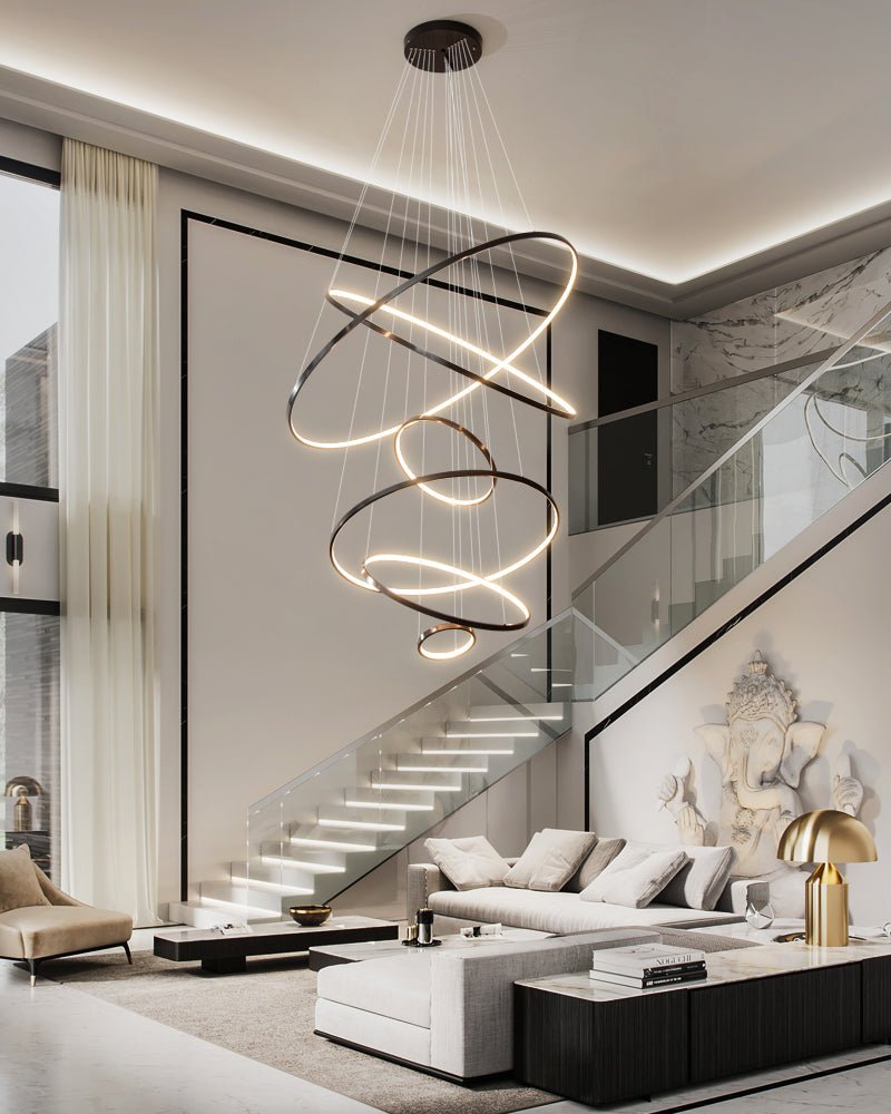Arthaila Chandelier Anneaux Modernes Minimalistes en Laiton - Neutralighting