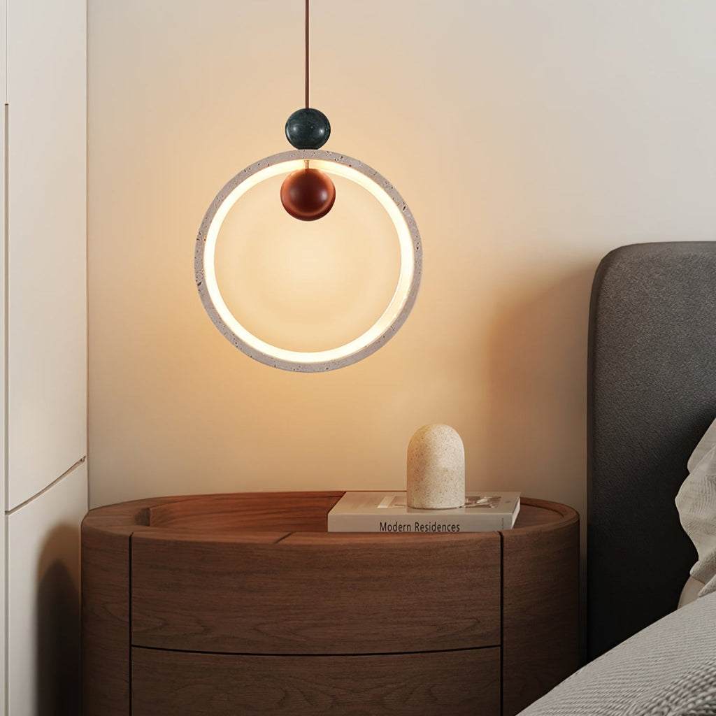 Vovinyra Circulaire Travertin Pendentif Lumière - Neutralighting