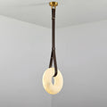 Suspension Alabaster Ring Triple lanières en cuir Nordic Luxe - Neutralighting