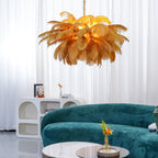 Lustra Chandelier Plume d'Autruche Grand Pied en Laiton - Neutralighting