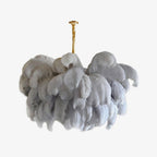 Lustra Chandelier Plume d'Autruche Grand Pied en Laiton - Neutralighting