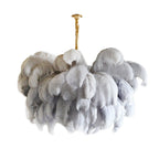 Lustra Chandelier Plume d'Autruche Grand Pied en Laiton - Neutralighting