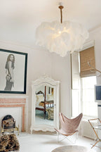 Lustra Chandelier Plume d'Autruche Grand Pied en Laiton - Neutralighting