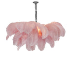 Lustra Chandelier Plume d'Autruche Grand Pied en Laiton - Neutralighting