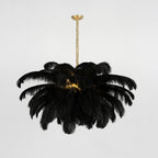 Lustra Chandelier Plume d'Autruche Grand Pied en Laiton - Neutralighting