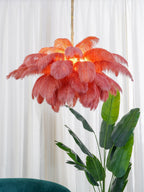 Lustra Chandelier Plume d'Autruche Grand Pied en Laiton - Neutralighting
