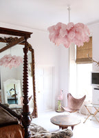 Lustra Chandelier Plume d'Autruche Grand Pied en Laiton - Neutralighting
