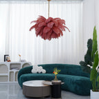 Lustra Chandelier Plume d'Autruche Grand Pied en Laiton - Neutralighting