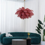 Lustra Chandelier Plume d'Autruche Grand Pied en Laiton - Neutralighting