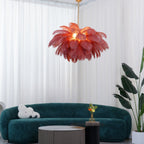 Lustra Chandelier Plume d'Autruche Grand Pied en Laiton - Neutralighting