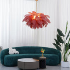 Lustra Chandelier Plume d'Autruche Grand Pied en Laiton - Neutralighting