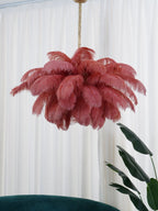 Lustra Chandelier Plume d'Autruche Grand Pied en Laiton - Neutralighting