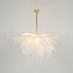 Lustra Chandelier Plume d'Autruche Grand Pied en Laiton - Neutralighting