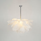 Lustra Chandelier Plume d'Autruche Grand Pied en Laiton - Neutralighting
