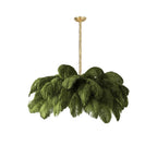 Lustra Chandelier Plume d'Autruche Grand Pied en Laiton - Neutralighting