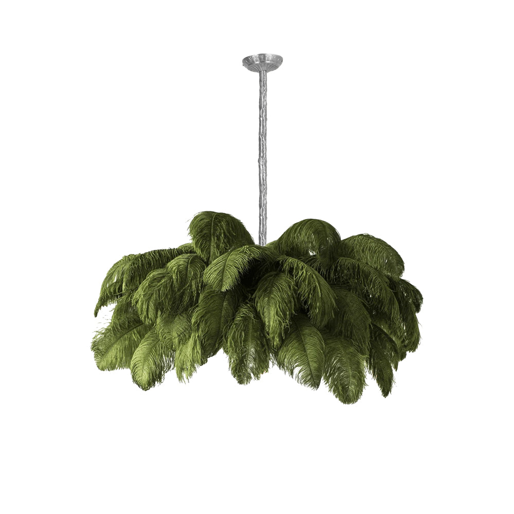 Lustra Chandelier Plume d'Autruche Grand Pied en Laiton - Neutralighting