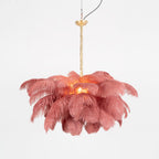 Lustra Chandelier Plume d'Autruche Grand Pied en Laiton - Neutralighting