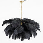 Lustra Chandelier Plume d'Autruche Grand Pied en Laiton - Neutralighting