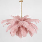 Lustra Chandelier Plume d'Autruche Grand Pied en Laiton - Neutralighting