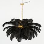 Lustra Chandelier Plume d'Autruche Grand Pied en Laiton - Neutralighting
