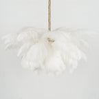 Lustra Chandelier Plume d'Autruche Grand Pied en Laiton - Neutralighting