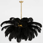 Lustra Chandelier Plume d'Autruche Grand Pied en Laiton - Neutralighting