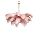 Lustra Chandelier Plume d'Autruche Grand Pied en Laiton - Neutralighting