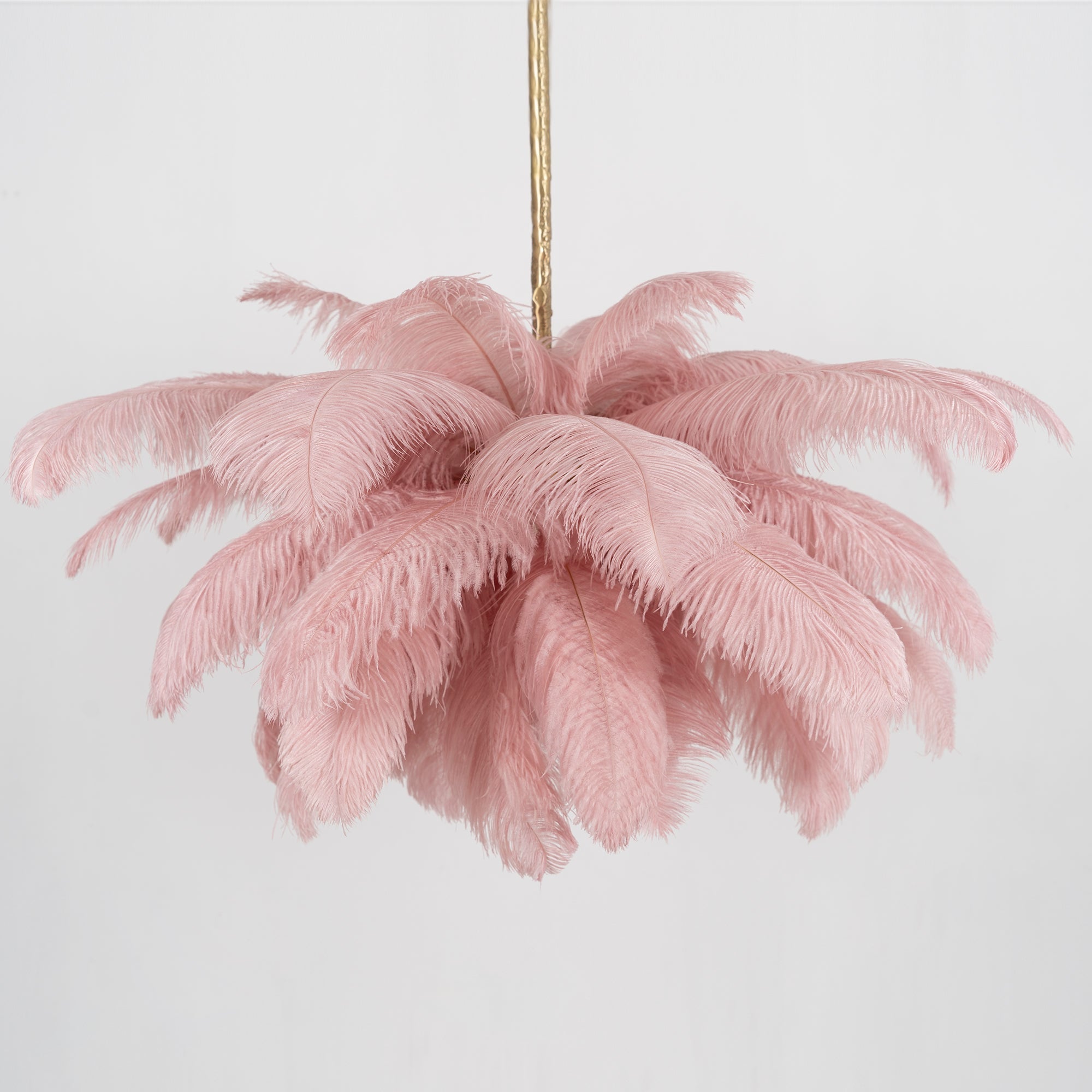 Lustra Chandelier Plume d'Autruche Grand Pied en Laiton - Neutralighting