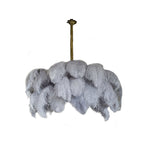 Lustra Chandelier Plume d'Autruche Grand Pied en Laiton - Neutralighting