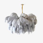Lustra Chandelier Plume d'Autruche Grand Pied en Laiton - Neutralighting