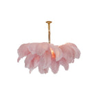 Lustra Chandelier Plume d'Autruche Grand Pied en Laiton - Neutralighting