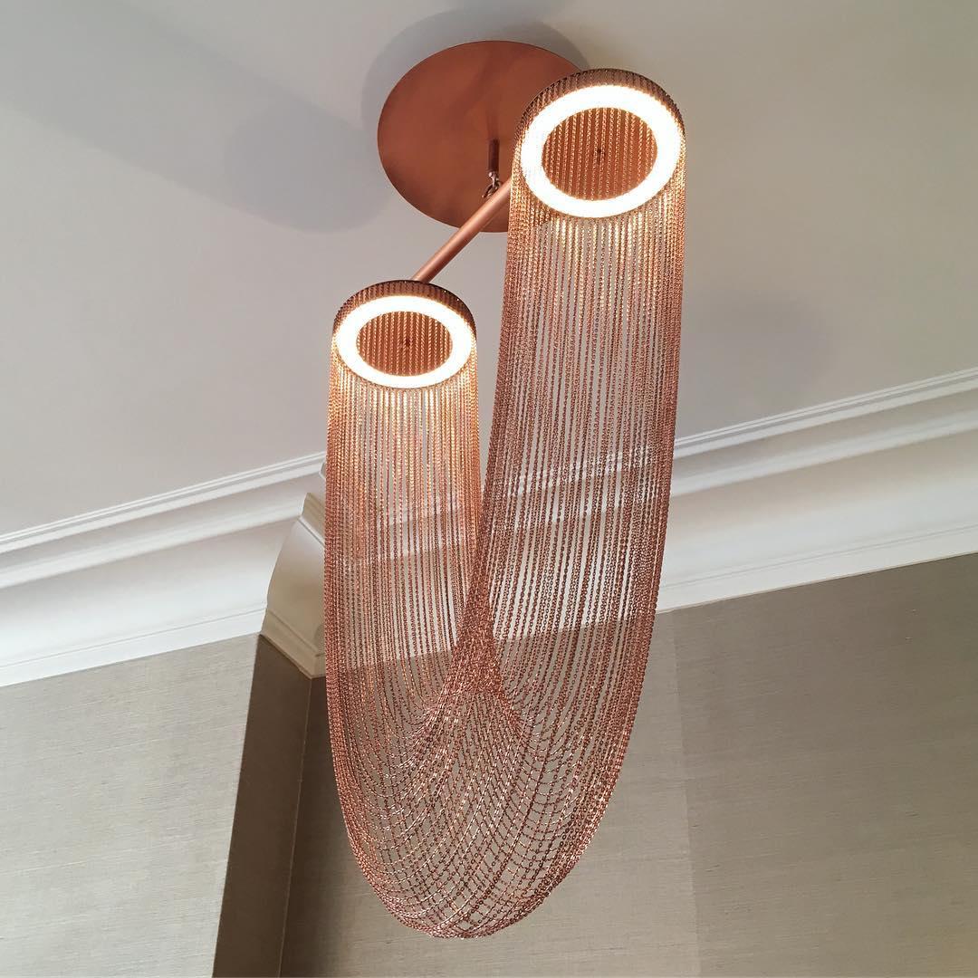 Lustra Lampe Pendante en Chaîne de Cuivre Moderne - Neutralighting