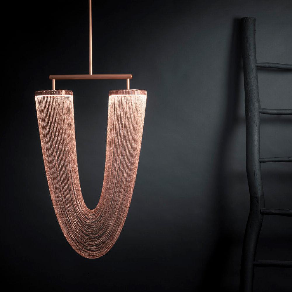 Lustra Lampe Pendante en Chaîne de Cuivre Moderne - Neutralighting