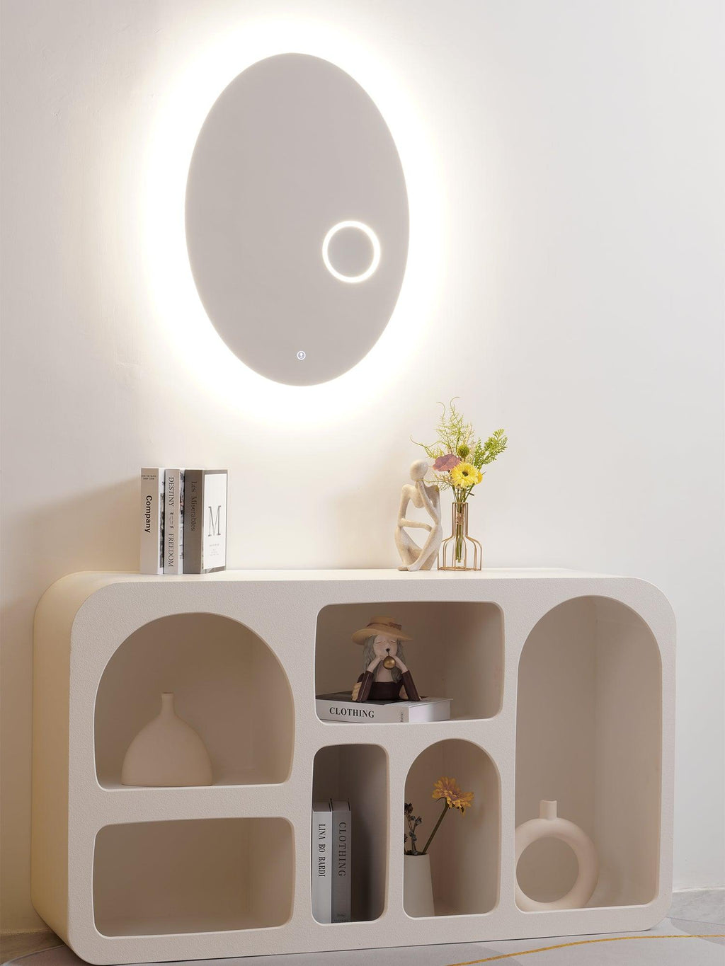 Ovariel Ovale Miroir Plastique Applique Lumière - Neutralighting