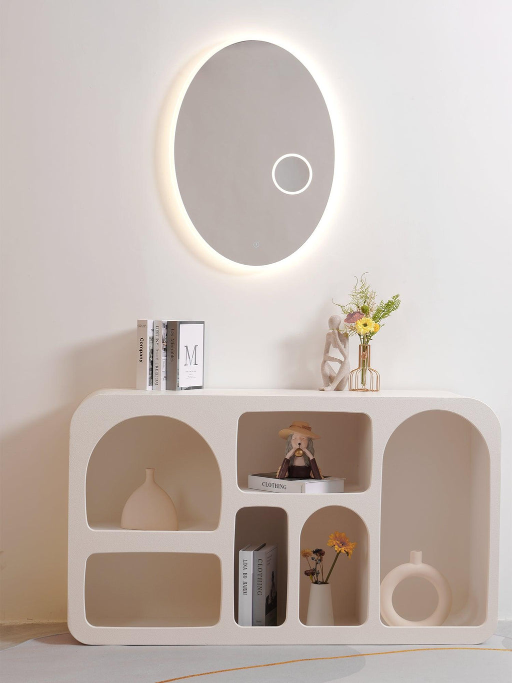 Ovariel Ovale Miroir Plastique Applique Lumière - Neutralighting