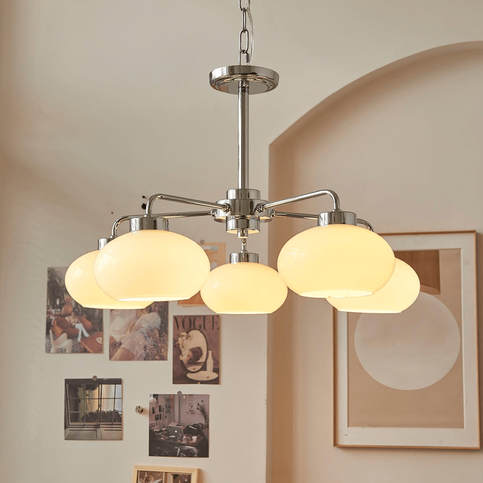 Lustra Chandelier Géométrique en Verre - Neutralighting