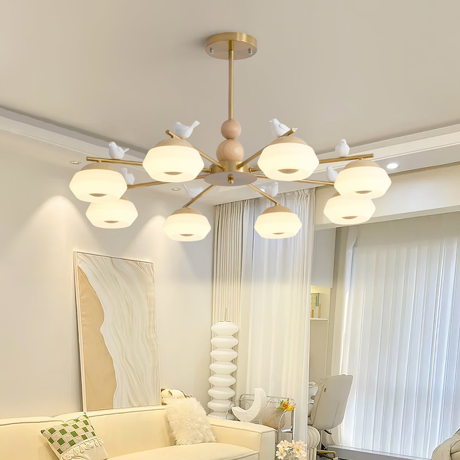 Lustra Chandelier Laiton Oiseau Ozawa Élégant - Neutralighting
