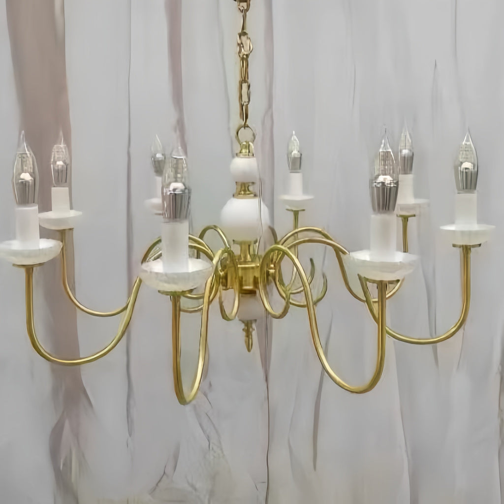 Silva Vintage LED Bougie Lustre Brasse à Céramique Salon - Neutralighting