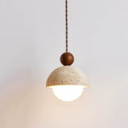 Vaire Suspension en Verre avec Dôme en Travertin - Neutralighting