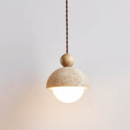 Vaire Suspension en Verre avec Dôme en Travertin - Neutralighting