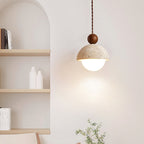 Vaire Suspension en Verre avec Dôme en Travertin - Neutralighting