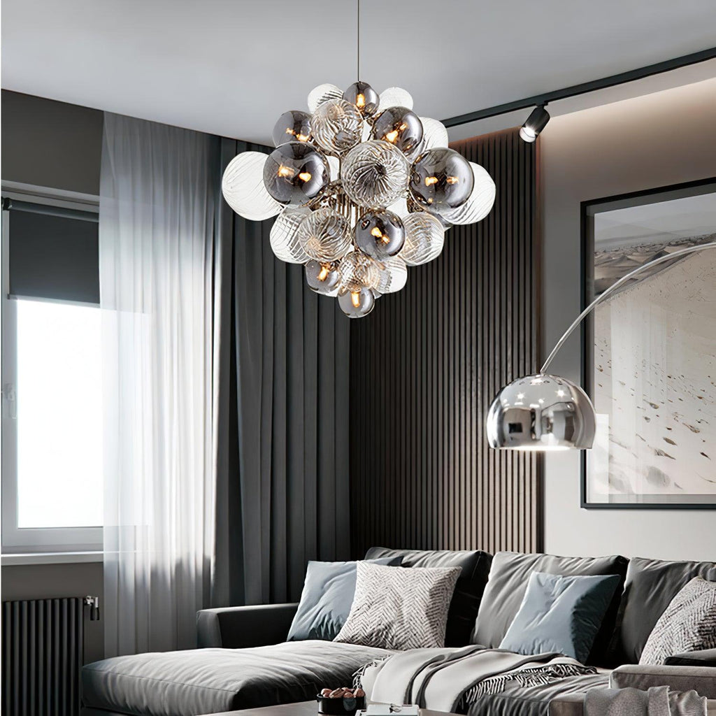 LustraChandelier Boule en Verre Chrome Pallocino - Neutralighting