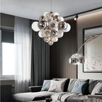 LustraChandelier Boule en Verre Chrome Pallocino - Neutralighting