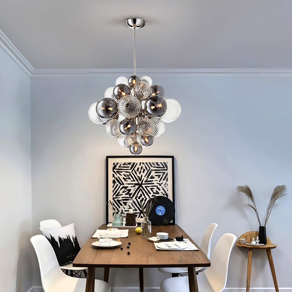 LustraChandelier Boule en Verre Chrome Pallocino - Neutralighting
