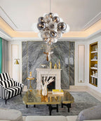 LustraChandelier Boule en Verre Chrome Pallocino - Neutralighting