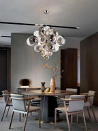 LustraChandelier Boule en Verre Chrome Pallocino - Neutralighting
